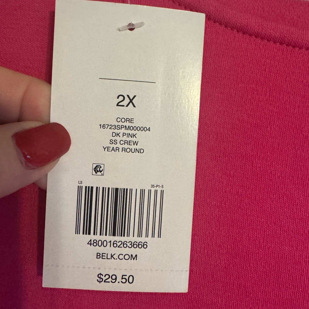 NWT SPRING/SUMMER Pink Short Sleeve Tee PLUS: 2X #B - Picture 8 of 8